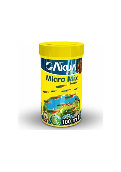 Artakua Micro Mix Ganulat Balık Yemi 0-300 Micron 250 ML 100gr