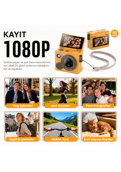 Bubitechh G13 Pro 1080P Mini Kamera Kompakt Dijital Fotoğraf Makinesi