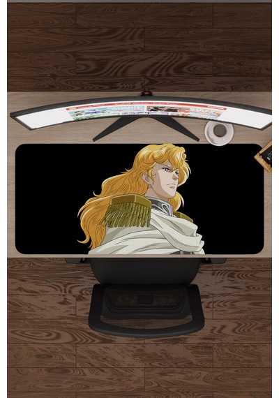 Ginga Eiyuu Densetsu Anime V1 - 90x40 Xxl Gaming Kauçuk Kaymaz Taban Mouse Pad Fare Altlığı