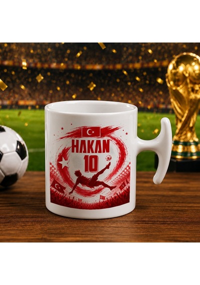 Bk Gift Kişiye Özel Türkiye Taraftar Temalı 2026 Dünya Kupası Tasarımlı Hammer Kupa Bardak -8, Tek Yürek Milli Takım Ruhu Beyaz