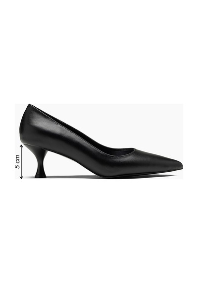 Austin Hakiki Deri Siyah Cilt 5 Cm Kadın Stiletto