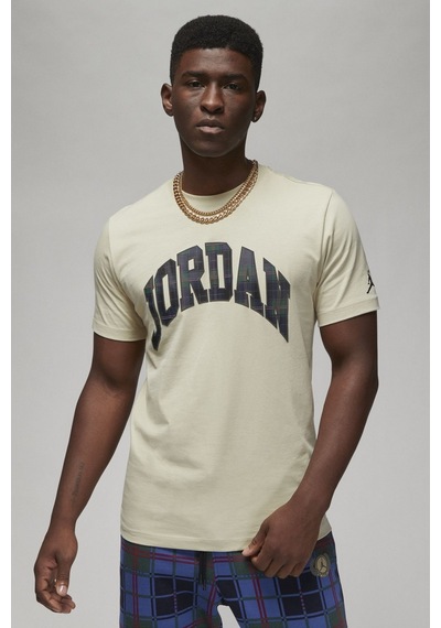Nike Jordan Holiday Ss Crew Beige Baskılı Erkek Günlük Tişört Bej