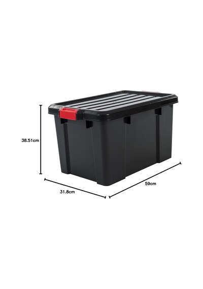 Irıs, 3'lü Set Saklama Kutuları 'power Box', Sk-450, Geçmeli Kilitli, Plastik, Siyah, 50 L, 59 X 38,5 X 32 Cm