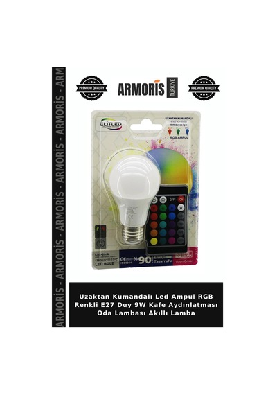 Uzaktan Kumandalı Led Ampul Rgb Renkli E27 Duy 9w Kafe Aydınlatması Oda Lambası Akıllı Lamba