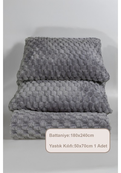 Elart Polen Battaniye Seti Tek Kişilik Wellsoft 2 Parça 180x240 Cm Antrasit Antrasit