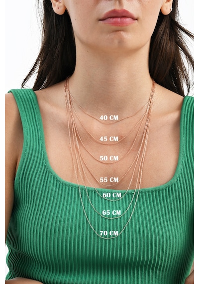 925 Ayar Gümüş Gümüş Zincir 40-45-50-55-60-65-70 Cm Barcode Rose Gold