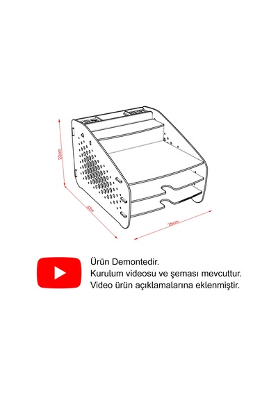 Design Otto Fx Medium Hexa - 6 Renk Evrak Rafı Masaüstü Organizer Ceviz