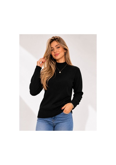 Hira Life Fashion Kadın Şık Tasarım Ve Yumuşak Dokulu Dik Yaka Triko Basic Kazak Bluz Siyah Siyah Hira Life Fashion Kadın Şık Tasarım Ve Yumuşak Dokulu Dik Yaka Triko Basic Kazak Bluz Siyah Siyah