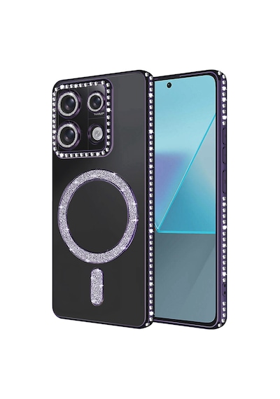 Xiaomi Redmi Note 13 Pro 4g Uyumlu Joke Simli Magneticsafe Kılıf - Derin Mor