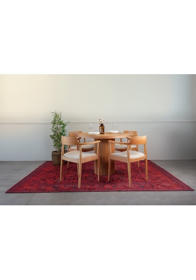 Sardes İskandinav Natural Ahşap Masa Sandalye Takımı 90x90 Natural