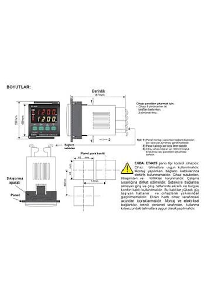 Enda Et4420-230vac 48x48mm Dijital Isı Kontrol Cihazı Termostat 1 Adet