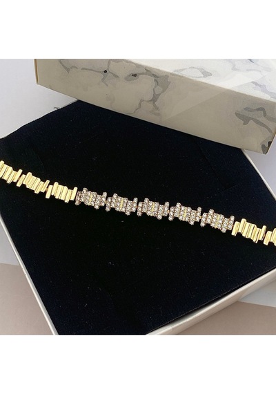 Kadın Bileklik Ritim Bileklik Zirkon Taşlı Paslanmaz Xuping Vip Seri 14 Ayar Gold 19cm Altın