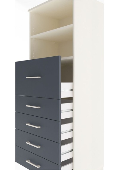 Hyperion Dolap 2 Raflı 5 Çekmeceli 60x44x163 Aytaşı-antrasit Aytaşı