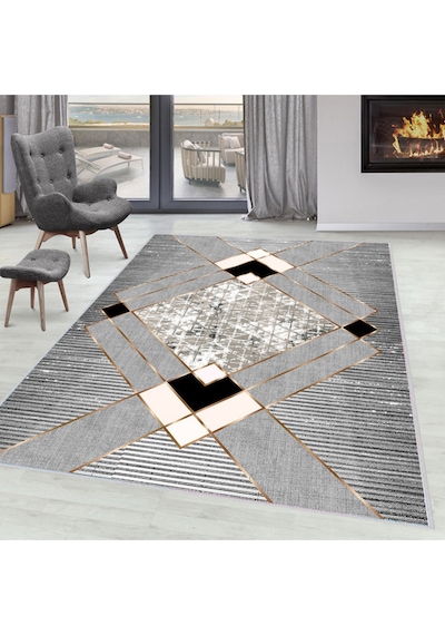 Rovigo Home Dijital Baskı Yıkanabilir Kaymaz Taban Salon Halısı RVG0058-SD1181 Çok Renkli