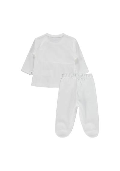 Civil Baby Fırfır Tüllü 1-9 Ay Pijama Takımı - Ekru