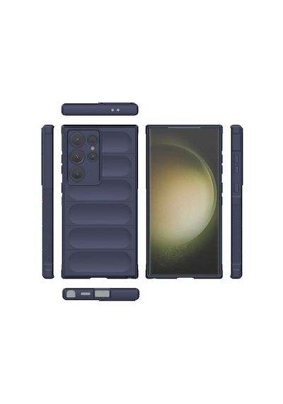 Mobilteam Galaxy Uyumlu S24 Ultra Kılıf Esnek Tpu Oyuklu Arka Yüzey Tasarımlı Etnik Silikon K Koyu Yeşil