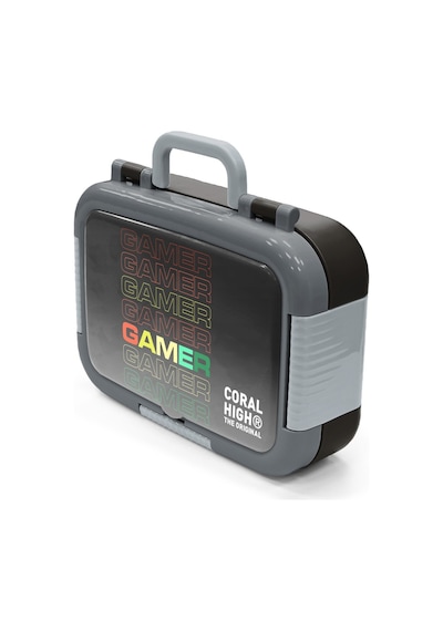 Coral High Kids Siyah Gamer Desenli Paslanmaz Çelik Beslenme Kabı 39174 Siyah
