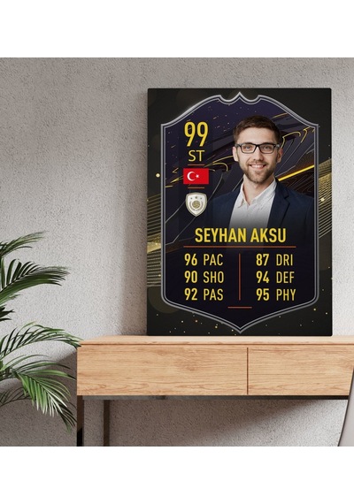 Kişiye Özel Kanvas Tablo Futbolcu Kartı 50X70Cm-7