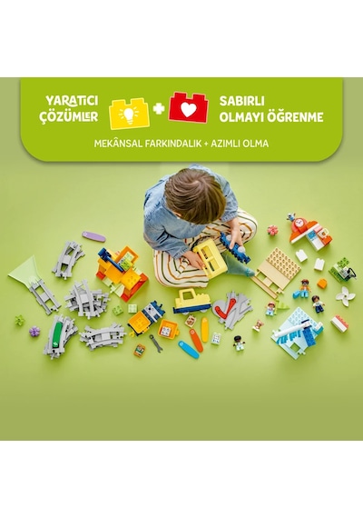 LEGO® DUPLO® Kasabası Büyük İnteraktif Mahalle Treni 10428 -3 Yaş ve Üzeri Çocuklar İçin Eğitici Oyuncak Yapım Seti (103 Parça)