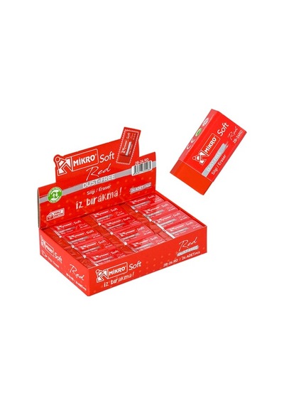 Mikro Silgi Soft Kırmızı 2B-24Rd 24 Lü Paket