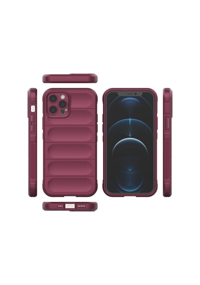 Apple Uyumlu iPhone 12 Pro Uyumlu Kılıf Optimum Silikon - Bordo
