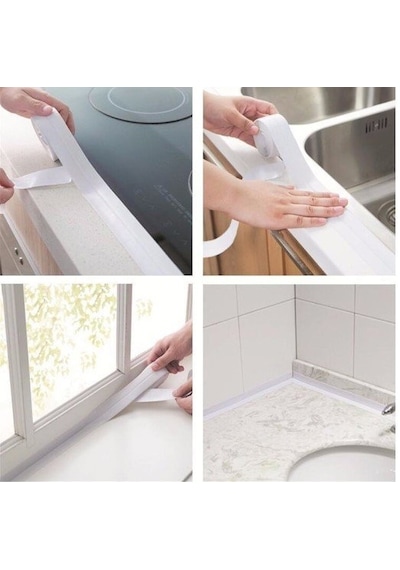 Beyaz Su Sızdırmaz Lavabo Kenar Bandı Kutusuz 3.2M
