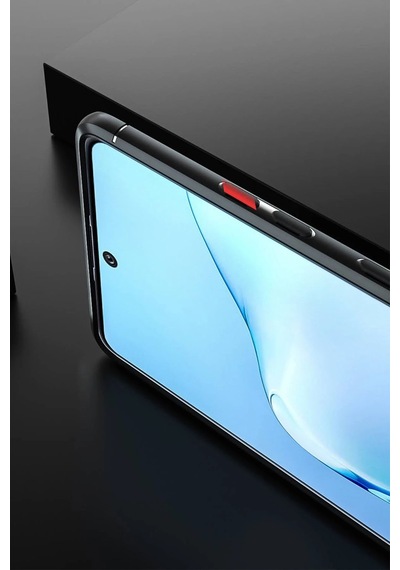 Newface - 752 - Samsung Galaxy Uyumlu A91 / S10 Lite Kılıf Range Yüzüklü Silikon - Csmo-tex - - Siyah-kırmızı