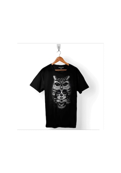 Owl Baykuş Üzgün Kız Güçlü Kadın Baskılı Tişört Unisex T-shirt 001
