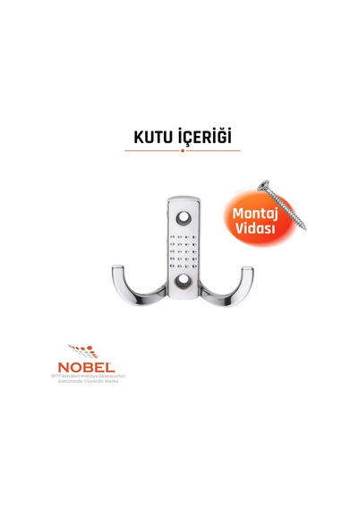 Noktali Askı, Metal Vestiyer Askısı, Krom, Duvar Ve Dolap Askılığı 5'li Set Vidalı