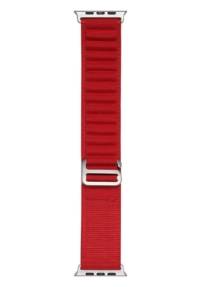 Apple Uyumlu  Watch 7 41mm Band-74 Hasır Kordon-kırmızı