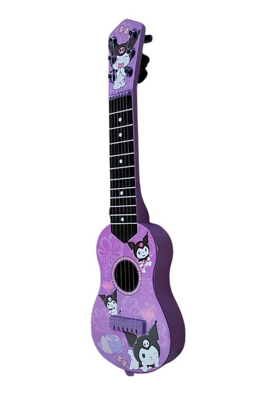 Oyuncak Mor Kuromi Modelli İspanyol Gitar 6 Telli Çocuk Gitarı 48 Cm.