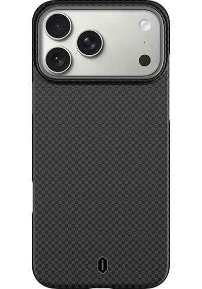 Apple Uyumlu iPhone 17 Pro  Kılıf Wiwu Dcc-208 Magsafe Şarj Özellikli Aramid Fiber Kevlar Kapak Siyah Siyah