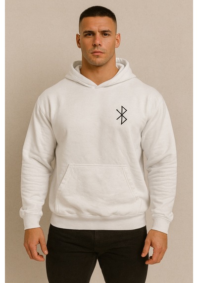 Hmo Store Unisex Nadir Alternatif Moda Hoodie Temalı Desen Beyaz