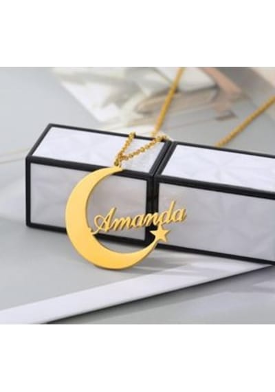 Gümüş Isimli Ay Yıldız Kolye 487176709