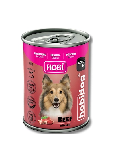 Hobi Hobidog Biftekli Yetişkin Köpek Konservesi 400 Gr X 6 Adet Tam Ve Dengeli Yaş Mama