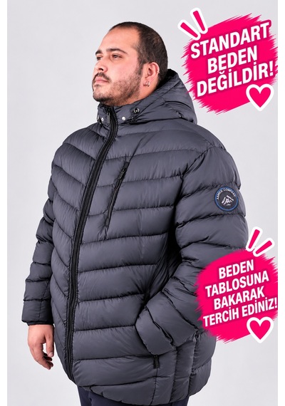 Büyük Beden Erkek 7xl-10xl Kapüşonlu Elyaf Dolgulu Astarlı Fermuarlı Kapitone Şişme Mont Annex Lacivert Büyük Beden Erkek 7xl-10xl Kapüşonlu Elyaf Dolgulu Astarlı Fermuarlı Kapitone Şişme Mont Annex Lacivert