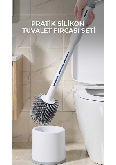 Buğz Deterjan Hazneli Silikon Tuvalet Fırçası Temizlik Seti Diğer