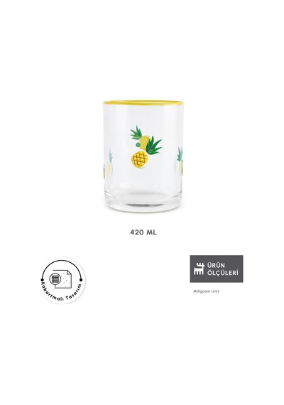 Karaca Pineapple Meşrubat Bardağı 420 Ml Sarı