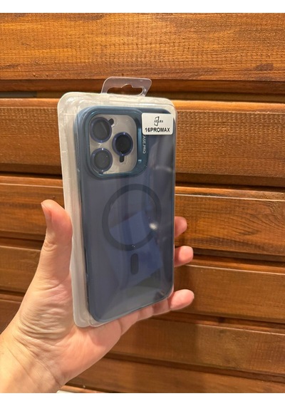 İphone 16 Pro Max Lacivert Magsafe Uyumlu Lens Korumalı Telefon Kılıfı