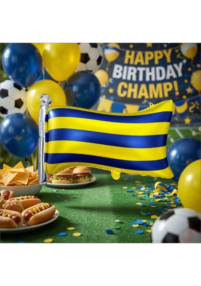 Fener Fb Sarı Lacivert Bayrak Folyo Balon 71x50 Cm Taraftar Parti Dekorasyonu Çok Renkli