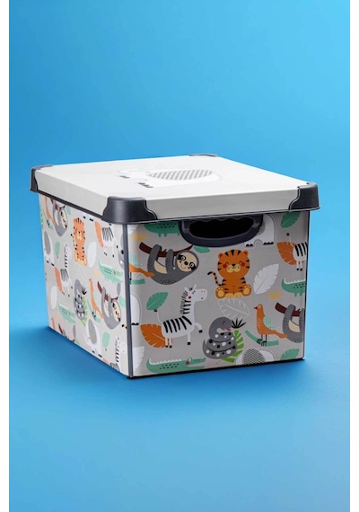Style Box Animals Desenli 20 L Dekoratif Oyuncak Ve Saklama Kutusu Çok Renkli