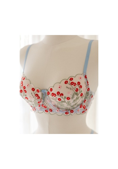 Capella By P Flora Çiçekli Mavi Desteksiz Bralet Takım Mavi - 909099802 Mavi