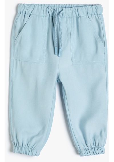 Koton Basic Jogger Pantolon Viskon Kumaş Mavi 4smb40005tw Mavi
