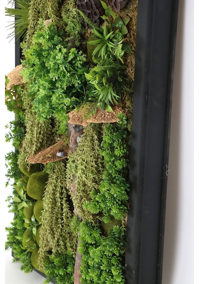 Yapay Çiçek Deposu Ahşap Panoda Bitki Duvar Sukulent Bahçesi Tablo 50 Cm X 100 Cm