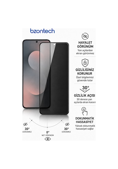 Samsung Galaxy S25 Fe Uyumlu Hayalet Ekran Koruyucu Gizli Privacy