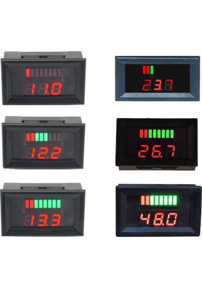 Akü Kapasite Göstergesi Voltmetreli Pil Batarya Akü 12v 24v