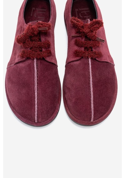 Luvishoes Luvi Shoes Denora Bordo Süet Hakiki Deri Kadın Günlük Ayakkabı Bordo
