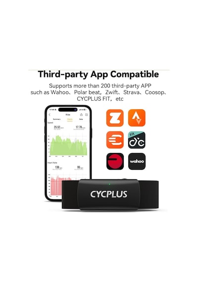 Cycplus H2 Göğüs Nabız Bandı Ant+ Ve Bluetooth Siyah