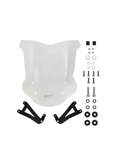 GP Kompozit BMW G 310 R 2018-2019 Uyumlu Ayaklı Ön Tur Camı Şeffaf 48 cm