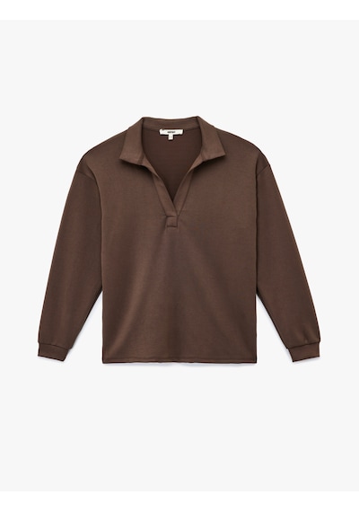 Koton Rahat Kalıp Modal Kumaş Uzun Kollu Polo Yaka Sweatshirt Kahverengi 6wak10111ek Kahve Koton Rahat Kalıp Modal Kumaş Uzun Kollu Polo Yaka Sweatshirt Kahverengi 6wak10111ek Kahve